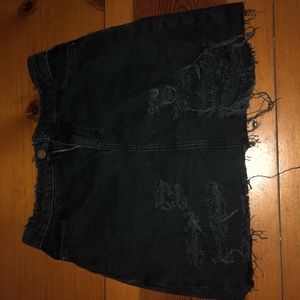 Zara Basics Black Mesh Pocket Denim Skirt